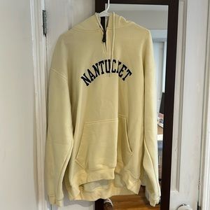 Pale yellow hooded sweatshirt from Nantucket, size XL